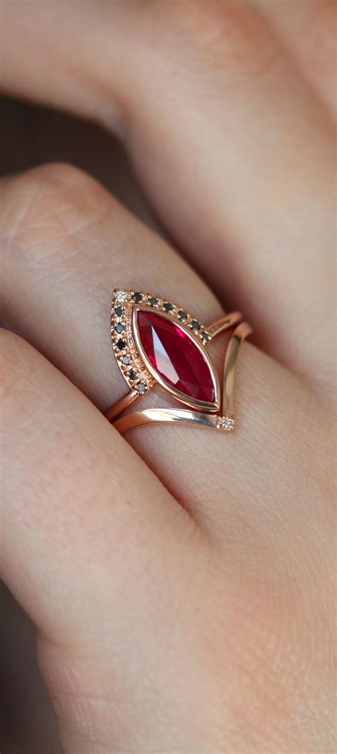 Ruby And Gold Wedding Rings - jenniemarieweddings