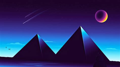 wallpaper pyramids, starry sky, night, dark HD : Widescreen : High ...