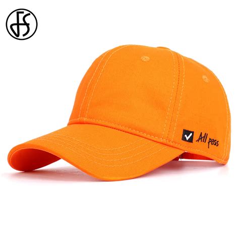 FS Streetwear Outdoor Fashion Face Cap For Men Women High Quality Cotton Orange Hip Hop Hat ...