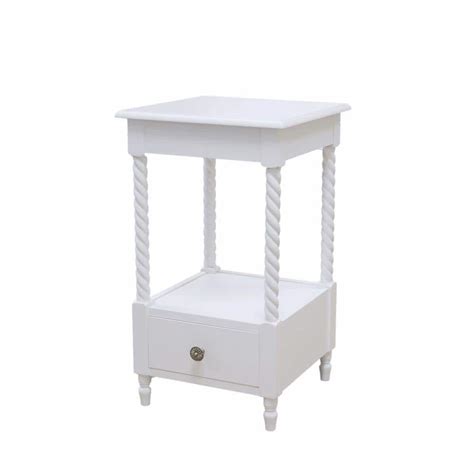 Homecraft Furniture White Storage End Table WH162 - The Home Depot