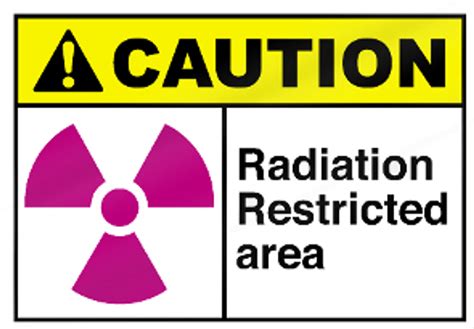 Caution - Radiation Restricted Area Aluminum Sign