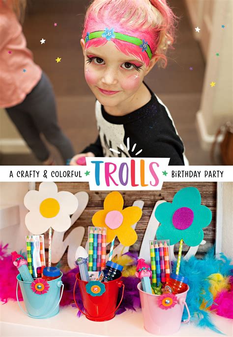 Crafty & Colorful Trolls Birthday Party Ideas // Hostess with the Mostess®