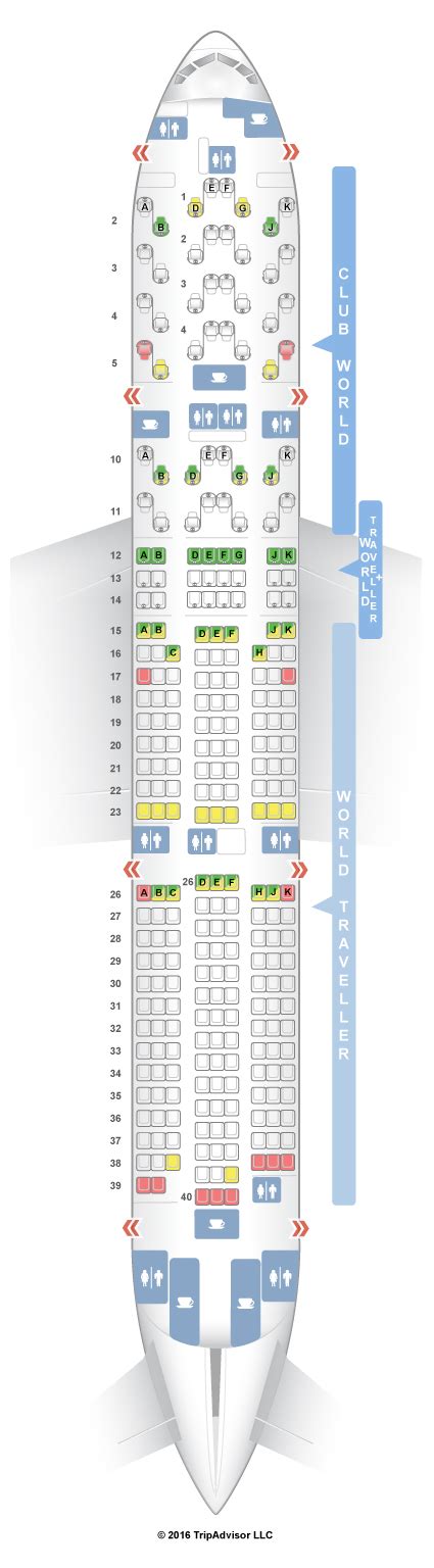 SeatGuru Seat Map British Airways Boeing 777-200 (772) Three Class V1