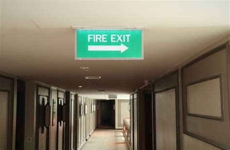 Premium Photo | Fire exit to signs