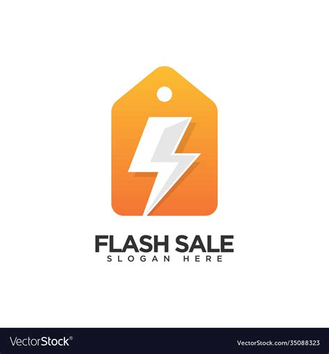 Flash sale logo design template Royalty Free Vector Image