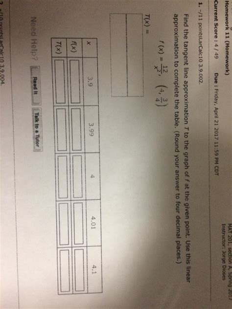 Solved Find the tangent line approximation T to the graph of | Chegg.com