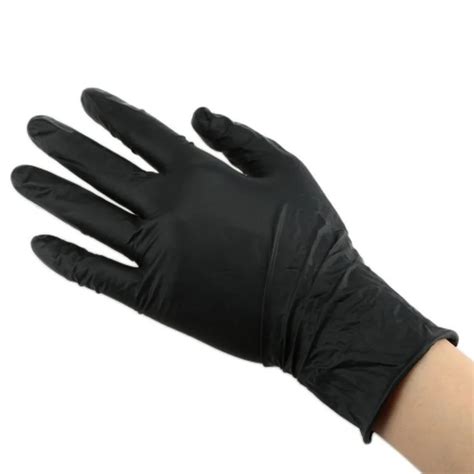 Tattoo Gloves Nitrile Rubber Waterproof Black Disposable Large Size ...