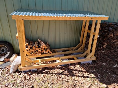 Making A DIY Covered Firewood Rack Holder Building Strong