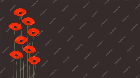 Premium Vector | Flat design poppy flower with copy space for veterans ...