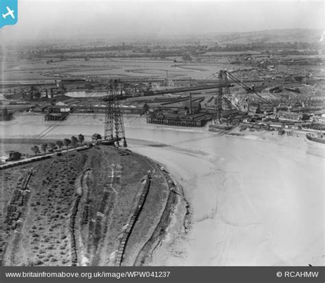 wpw041237 WALES (1933). View of Newport Transporter Bridge, oblique ...