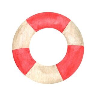 Premium Vector | Cute lifebuoy clipart hand drawn watercolor illustration