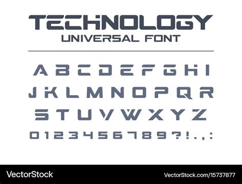 Technology universal font geometric sport Vector Image