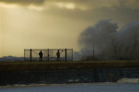 Scheveningen beach with view on the harbour, Netherlands