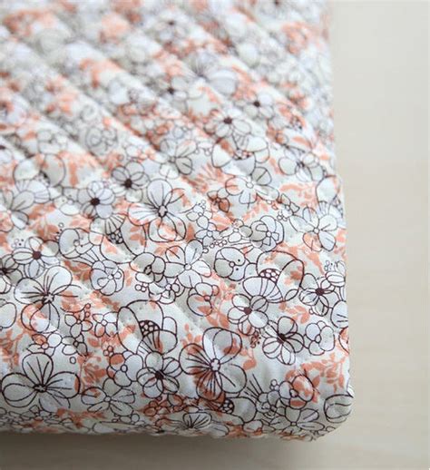 Quilted Cotton Fabric Flowers Beige By the Yard by landofoh