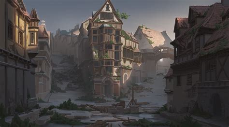 Abandoned city by pang p on ArtStation. | Abandoned city, Fantasy city ...