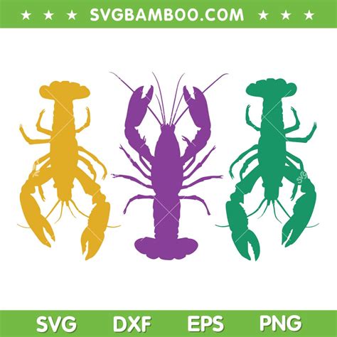 3 Crawfish Mardi Gras SVG