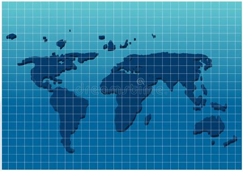 Dimensional World Map On Grid Paper Stock Vector - Illustration of globe, geography: 32719743