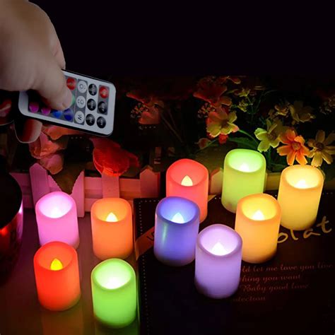 3PCS Smart Remote Control Candle LED Light Flameless Candles Battery ...