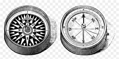 Vintage Compass Illustration, HD Png Download - vhv