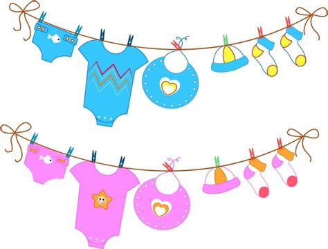 Sketchy Baby clothes on clothesline Free vector in Adobe Illustrator ai ( .AI ), Encapsulated ...