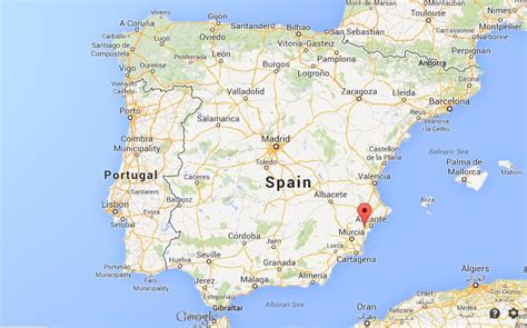 Elche on map of Spain