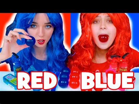 ASMR Blue Jelly Candy VS Red Jelly Candy Eating Sounds Mukbang