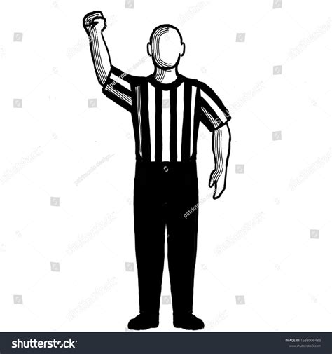 Black White Illustration Basketball Referee Official Stock Illustration ...