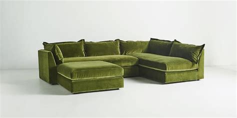 Green Velvet Couch Sectional - Goimages World