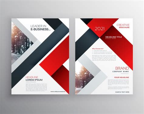 abstract red black geometric brochure design template - Download Free Vector Art, Stock Graphics ...