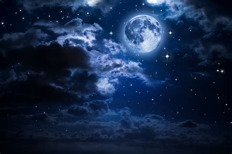 moon night clouds sky wallpaper and background