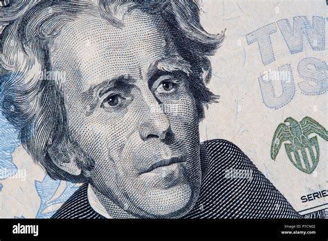 Closeup of Andrew Jackson portrait on 20 US dollar bill Stock Photo - Alamy