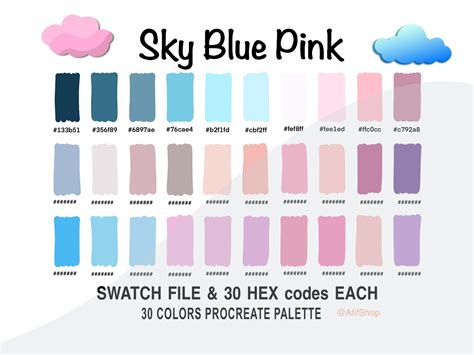 Sky Blue Pink Color Palette, IPad Graphic by AfifShop · Creative Fabrica