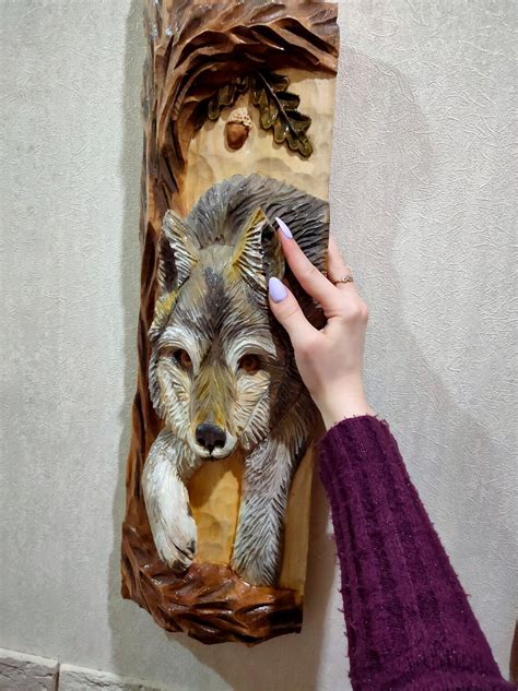 Wood carved wolf Carved wooden wolf Wolf sculpture Wooden wolf | Etsy