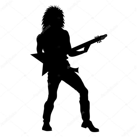 Clip art a rock star playing guitar silhouette – Clipartix