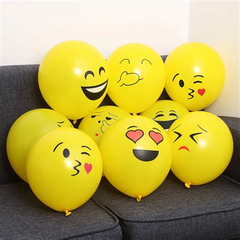 Aliexpress.com : Buy 10pcs Emoji Balloons Smiley Face Expression Yellow ...