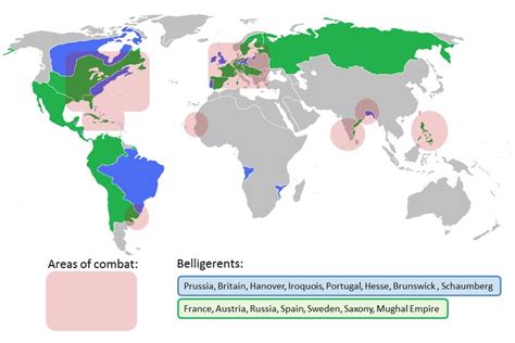 Map of the Belligerents and Areas of Conflict During the Seven Years ...