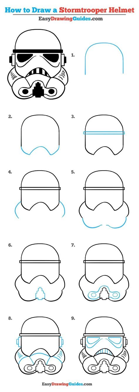 How to Draw a Stormtrooper Helmet – Really Easy Drawing Tutorial | Drawing tutorial easy, Star ...