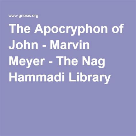 the apocyphon of john - marvin meyer - the nag hammadi library