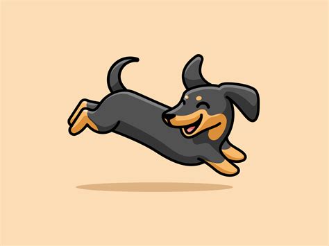 Happy Dachshund by Alfrey Davilla | vaneltia on Dribbble Dog Drawing Simple, Cute Dog Drawing ...