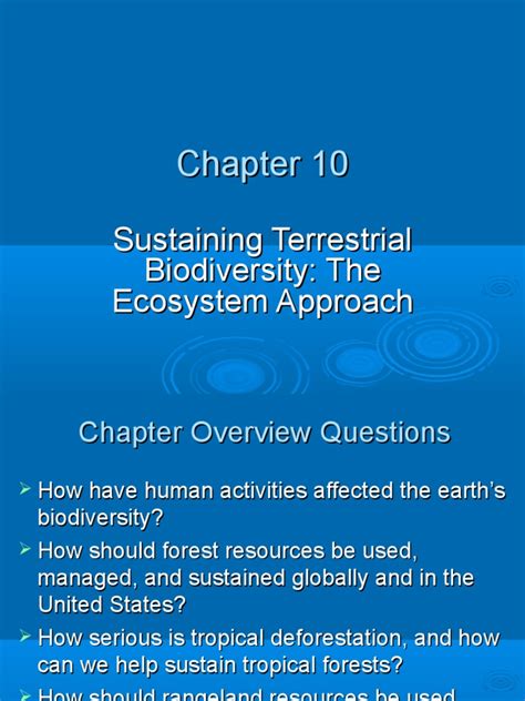 Sustaining Terrestrial Biodiversity: The Ecosystem Approach | PDF | Forests | Biodiversity