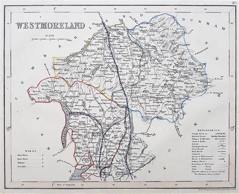 Antique Map of Westmoreland by Joshua Archer for sale