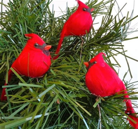 Cardinal Birds for Christmas Tree Ornaments | Christmas