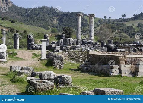 The Temple of Artemis, Sardis, Manisa, Turkey Stock Image - Image of ...