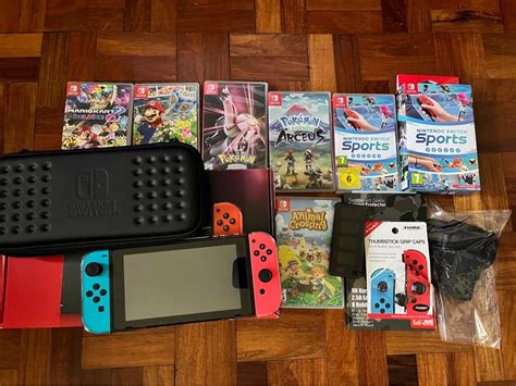 Nintendo Switch V2 - Console and Games Bundle, Video Gaming, Video Game ...