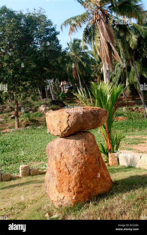 Rock sculpture in a landscaped garden Stock Photo - Alamy