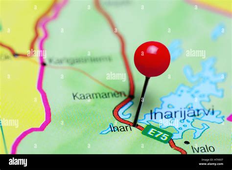 Inari pinned on a map of Finland Stock Photo - Alamy