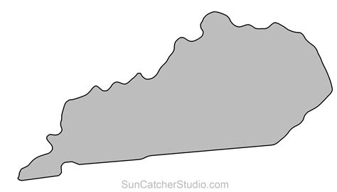 Kentucky – Map Outline, Printable State, Shape, Stencil, Pattern - DIY Projects, Patterns ...