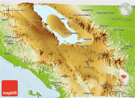 Physical 3D Map of Kab. Tapanuli Utara