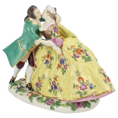 Pair of 18th Century Meissen Porcelain Figurines of the Sense For Sale ...