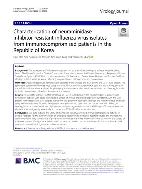 (PDF) Characterization of neuraminidase inhibitor-resistant influenza ...